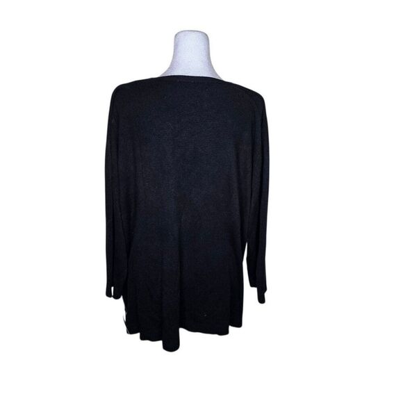 Karen Scott VNeck Plus Size Sweater Womens Size 3X Black New Long - Picture 4 of 7